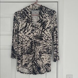 Cable & Gauge Brown and Cream Patterned Top